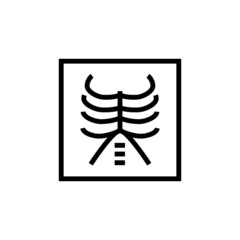 X ray outline vector icon in linear, outline style, isolated on white background