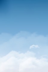 Vector of realistic clouds on Blue Sky background
