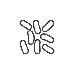 Enterobacteria cell line icon. linear style sign for mobile concept and web design. Bacteria, enterobacteria outline vector icon. Symbol, logo illustration. Vector graphics