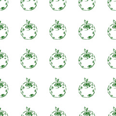 Apple Doodle Seamless Pattern Easy-06