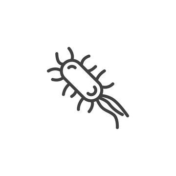 E. Coli Bacteria Infection line icon. linear style sign for mobile concept and web design. Escherichia coli outline vector icon. Symbol, logo illustration. Vector graphics