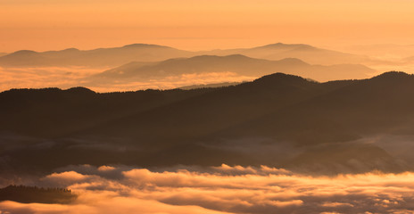 sunset in the mountains