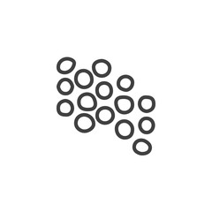 Staphylococci bacteria line icon. linear style sign for mobile concept and web design. Staphylococcus bacteria outline vector icon. Symbol, logo illustration. Vector graphics