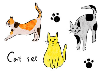 猫の手描きベクターイラスト