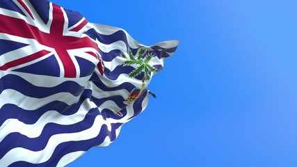 British Indian Ocean Territory flag - 3D realistic waving flag background