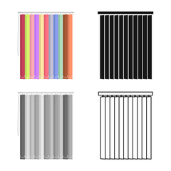 Vector illustration of blinds and wooden symbol. Web element of blinds and casement stock symbol for web.