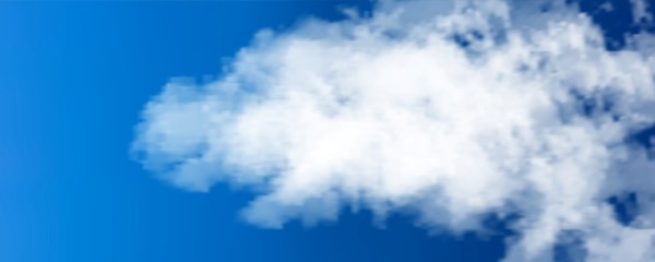 Vector of realistic clouds on Blue Sky background