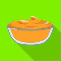 Vector design of bowl and peanut icon. Collection of bowl and butter vector icon for stock.