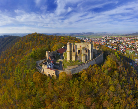 Boskovice Castle - the original castle from 13th century was rebuild several times, from Gothic to Renaissance. Town Boskovice, Moravia, Czech Republic