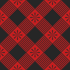 Red plaid seamless pattern template. Vector illustration. Textile template.