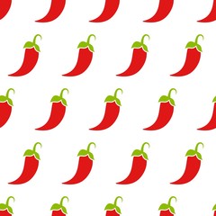 Red hot Chili pepper or cayenne, or jalapeno pattern. vegetable ornament on white background.