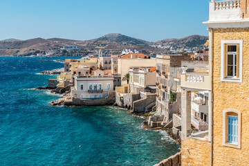 View of Ermoupoli town, Syros Island, Aegean Sea, Greece.