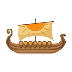 Ship viking vector icon.Cartoon vector icon isolated on white background ship viking.