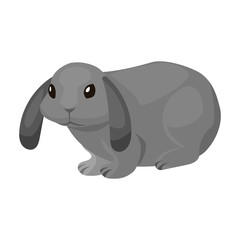 Rabbit vector icon.Cartoon vector icon isolated on white background rabbit.