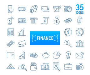 Fototapeta na wymiar Money, finance, payments. Set outline web icon. Vector stock illustration.
