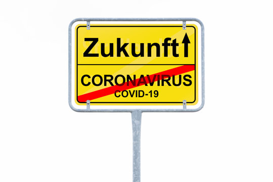 Ortsschild Corona Virus Covid-19