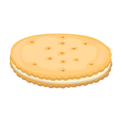 Cookies vector icon.Cartoon vector icon isolated on white background cookies.