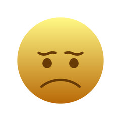 Resentful face emoji isolated on white background. Sad face emoticon symbol modern, simple, vector, icon for website design, mobile app, ui. Vector Illustration