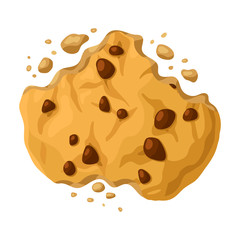 Cookies with crumbs vector icon.Cartoon vector icon isolated on white background cookies with crumbs.