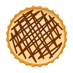 Cake top view vector icon.Cartoon vector icon isolated on white background cake top view.