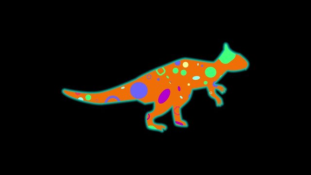 Archaeoceraptops icon. Color animation on black background