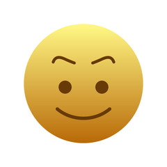 Slightly smiling face emoji isolated on white background. Grinning emoticon symbol modern, simple, vector, icon for website design, mobile app, ui. Vector Illustration