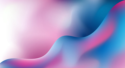 Abstract trendy 3D fluid blue and pink gradient wave shape background