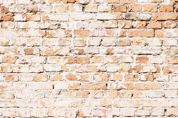 Old brick wall texture in  horizontal line patterns backgroun