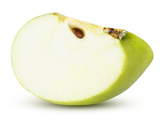 Green apple sliced isolated on a white background