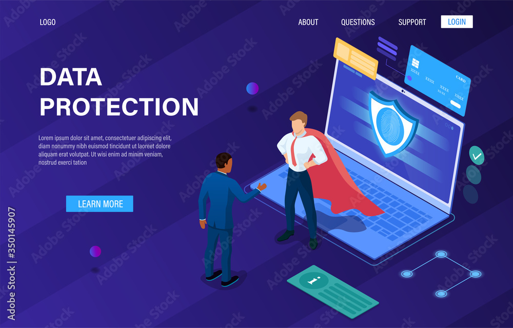 Canvas Prints data protection concept. data base mobile security. protection of confidential data, shield server u