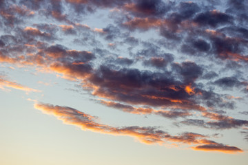 bright sunset in the spring sky