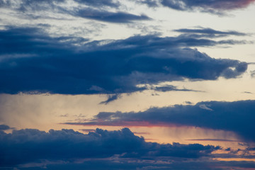 bright sunset in the spring sky