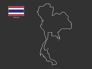 vector Thai map thin line style.