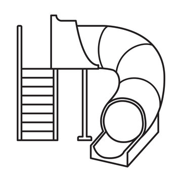 recommend clip art: Water slide vector icon.Outline vector icon isolated on white background water slide .