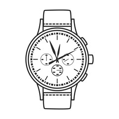 Watch wrist vector icon.Outline vector icon isolated on white background watch wrist.