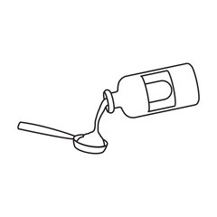 Bottle of syrup vector icon.Outline vector icon isolated on white background bottle of syrup .