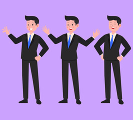 3 businessman cartoon character 