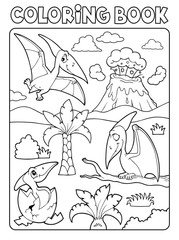 Coloring book pterodactyls theme image 1 © Klara Viskova