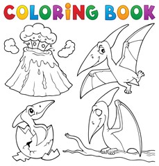 Coloring book pterodactyls theme set 1 © Klara Viskova