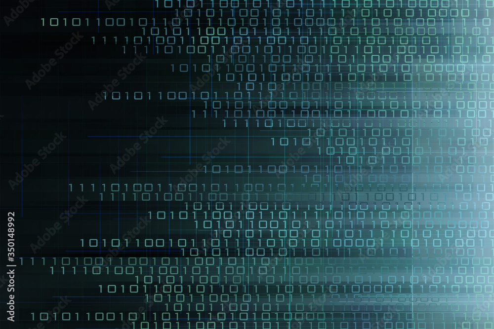 Poster world of digital data. global connections by cyber binary information transmitted. security in digital business concepts. blue data power grid. Age of digital data and grid blue green patterns.