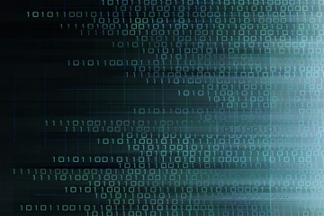 Fototapeta premium world of digital data. global connections by cyber binary information transmitted. security in digital business concepts. blue data power grid. Age of digital data and grid blue green patterns.