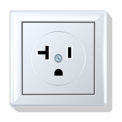 Socket vector icon.Realistic vector icon isolated on white background socket.