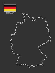 vector Germany map thin line style.