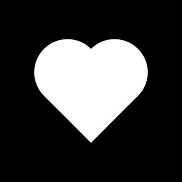 White Heart Emoji Isolated On Black Background. Love Emoticon Symbol Modern, Simple, Vector, Icon For Website Design, Mobile App, Ui. Vector Illustration