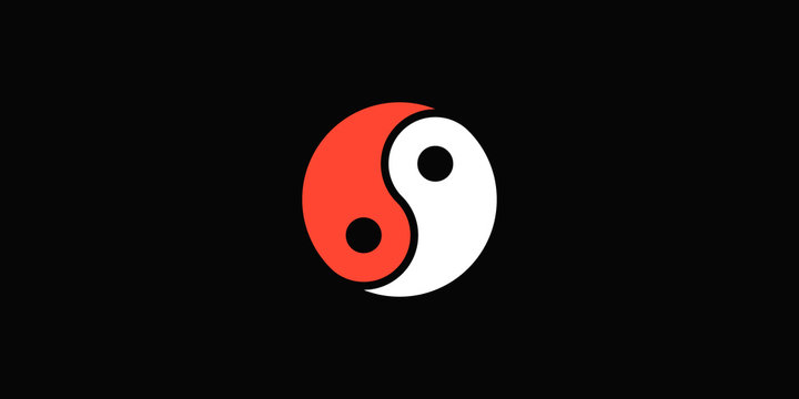 Yin and Yang vector icon symbol
