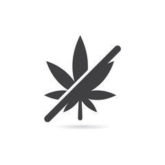 Vector Isolated No Marijuana or Cannabis Icon