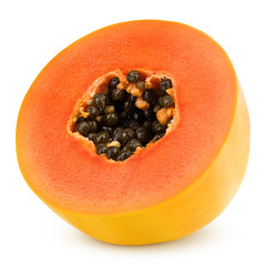 papaya isolated on white background, clipping path, full depth of field