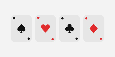 Suit of playing cards. Vector illustration symbols isolated on white background