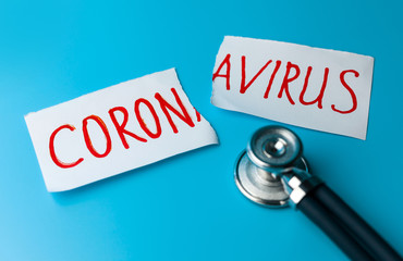 Concept of coronavirus quarantine. MERS-Cov. Paper with the word coronavirus.