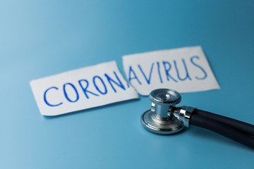 Concept of coronavirus quarantine. MERS-Cov. Paper with the word coronavirus.
